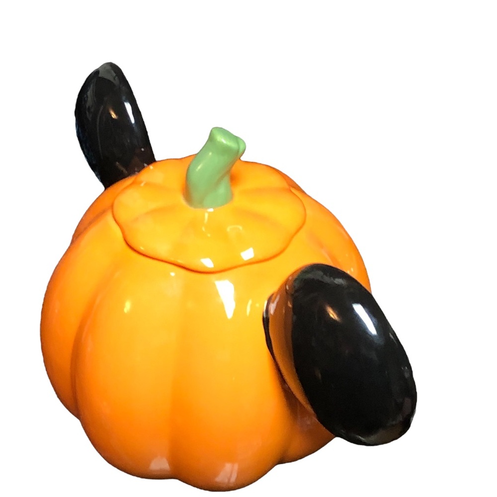 Mickey Mouse pumpkin cookie jar Disney Halloween canister NEW - Picture 5 of 11